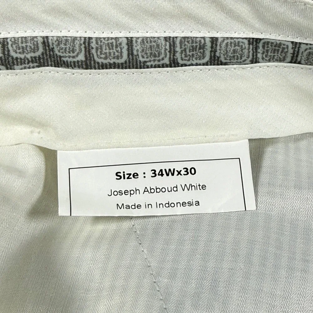 Joseph Abboud 100% Linen Trousers Mens 34x30 Grey Windowpane Plaid Dress Pants
